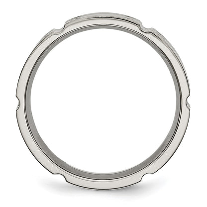 Titanium Brushed And Polished 6mm Grooved Band