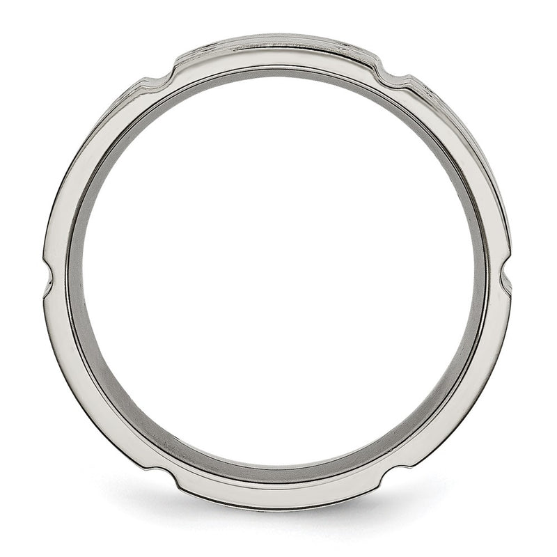 Titanium Brushed And Polished 6mm Grooved Band