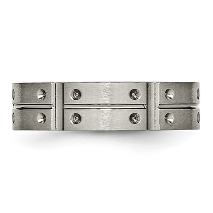 Titanium Brushed And Polished 6mm Grooved Band