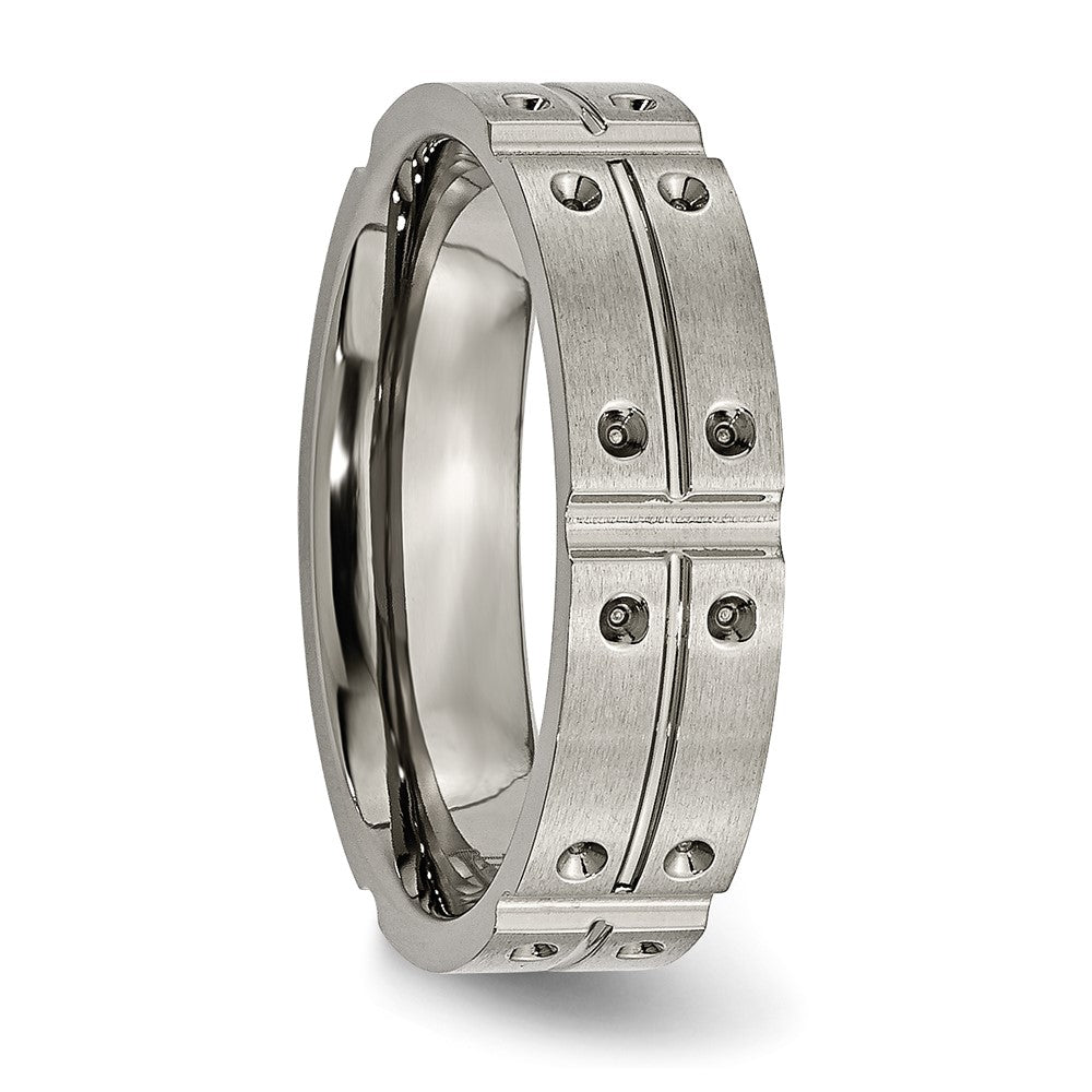 Titanium Brushed And Polished 6mm Grooved Band