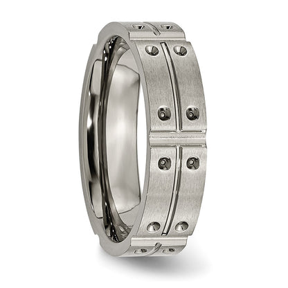 Titanium Brushed And Polished 6mm Grooved Band