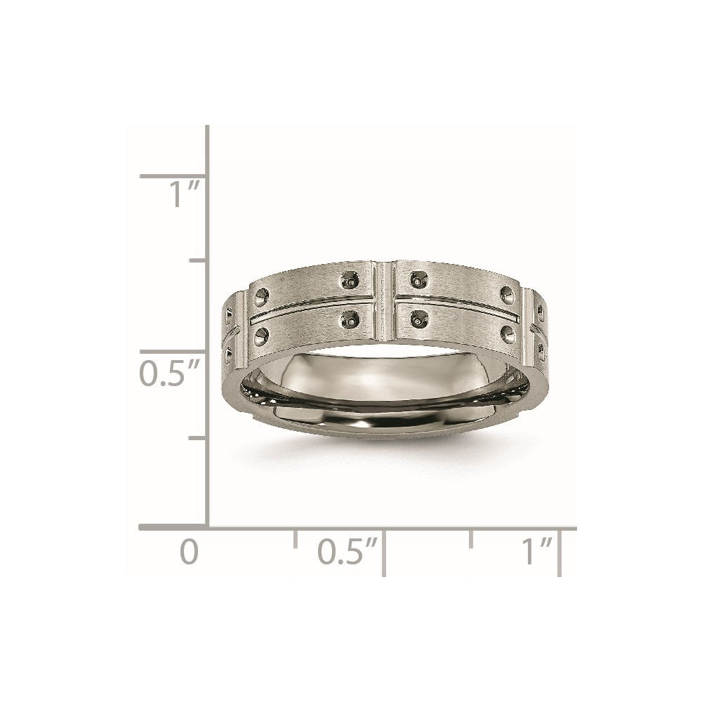 Titanium Brushed And Polished 6mm Grooved Band