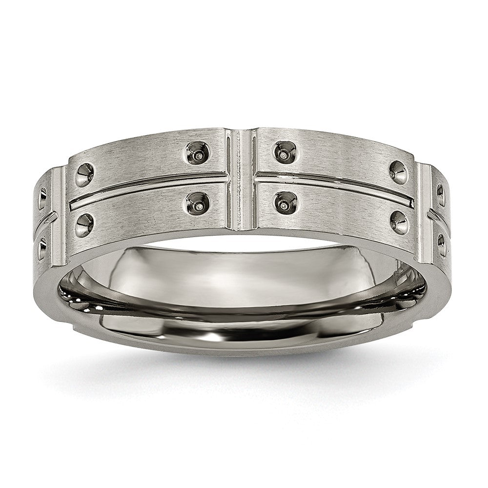 Titanium Brushed And Polished 6mm Grooved Band