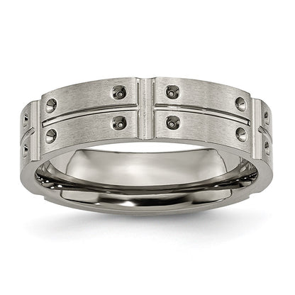 Titanium Brushed And Polished 6mm Grooved Band