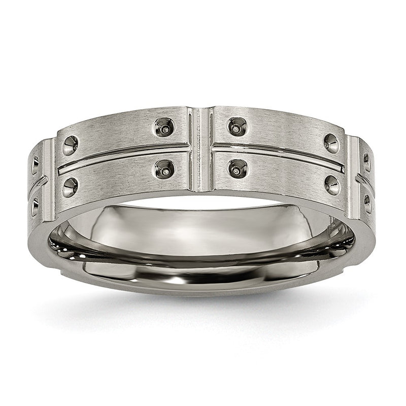 Titanium Brushed And Polished 6mm Grooved Band