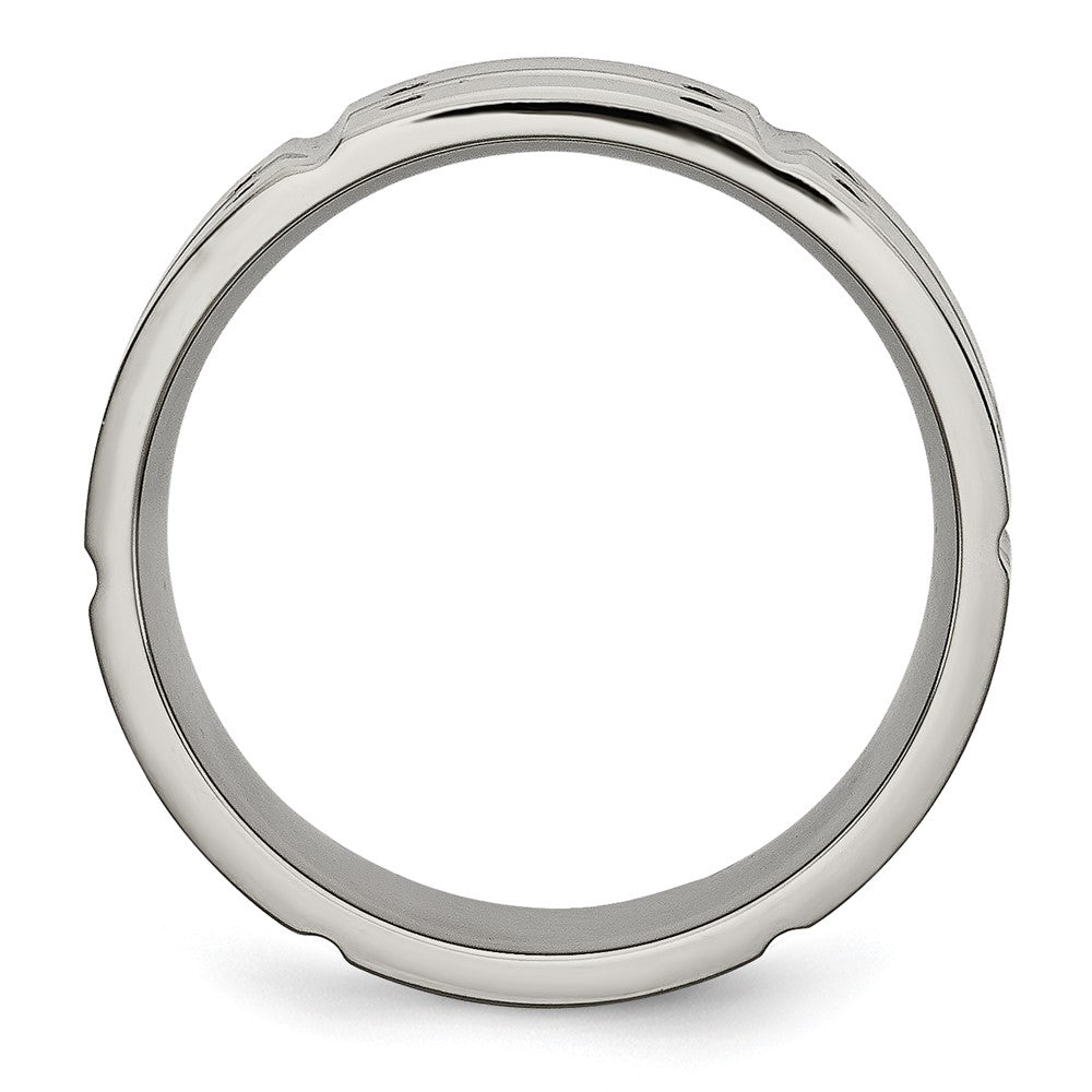 Titanium Brushed And Polished 8mm Grooved Band