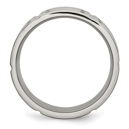 Titanium Brushed And Polished 8mm Grooved Band