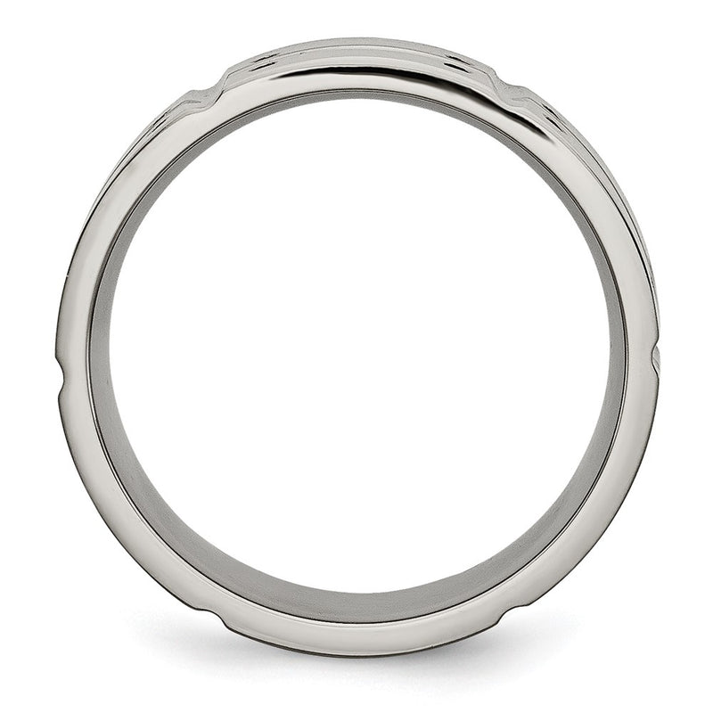 Titanium Brushed And Polished 8mm Grooved Band