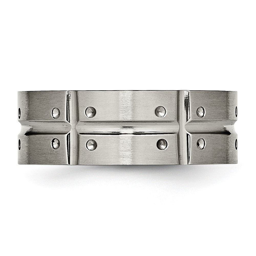 Titanium Brushed And Polished 8mm Grooved Band