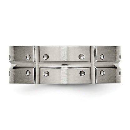 Titanium Brushed And Polished 8mm Grooved Band