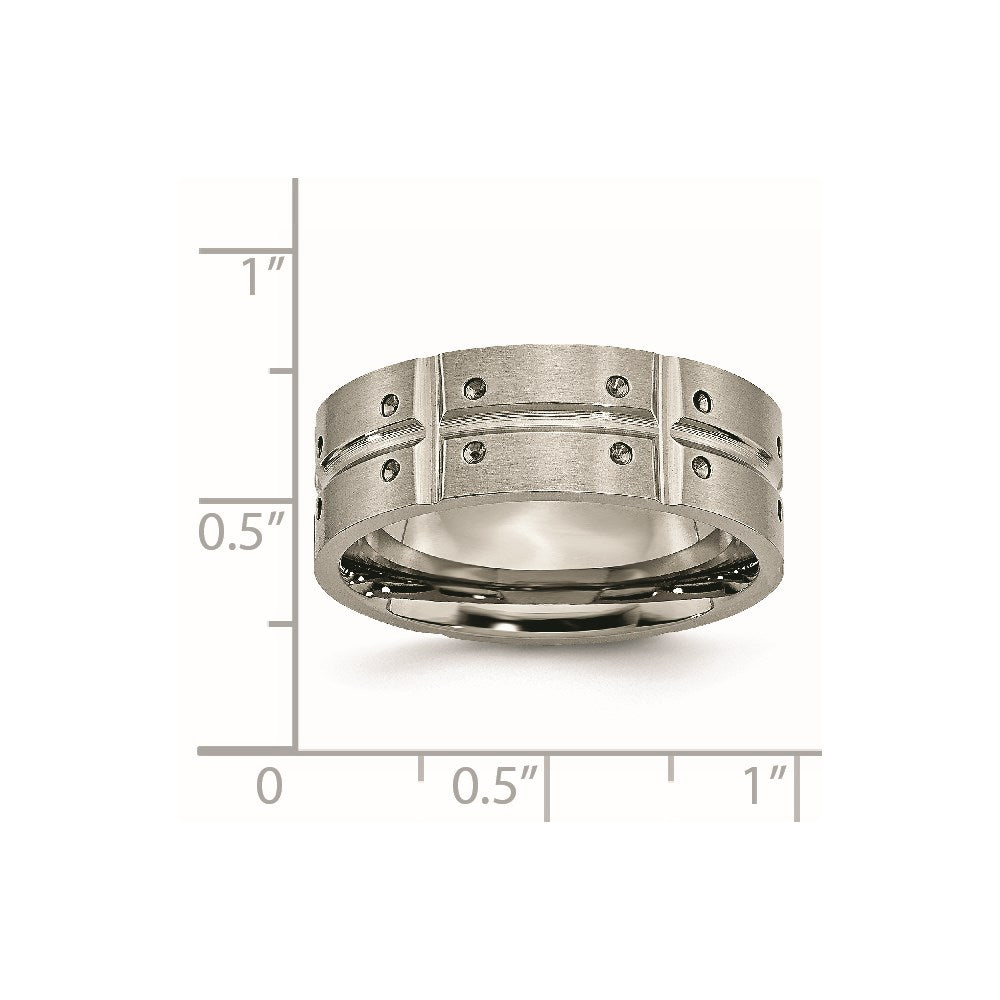 Titanium Brushed And Polished 8mm Grooved Band
