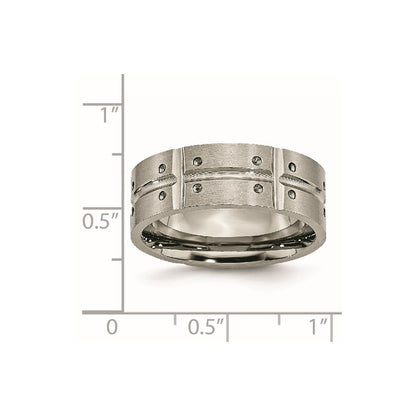 Titanium Brushed And Polished 8mm Grooved Band
