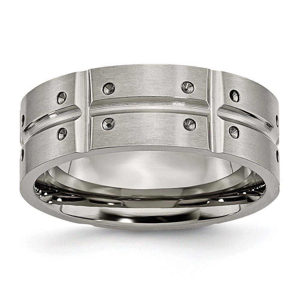 Titanium Brushed And Polished 8mm Grooved Band