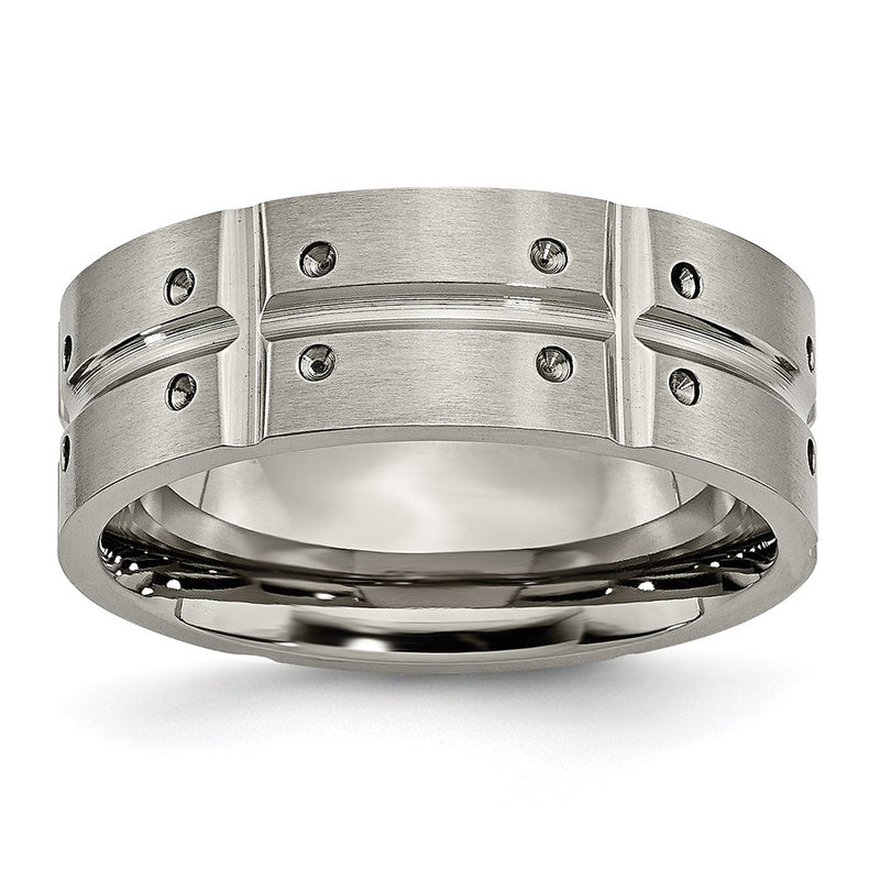 Titanium Brushed And Polished 8mm Grooved Band