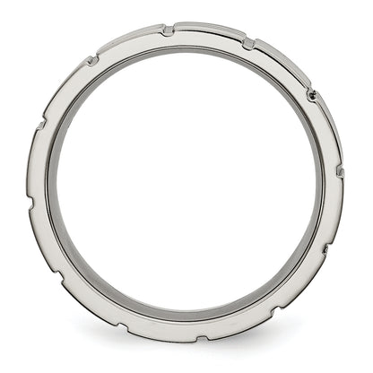 Titanium Satin And Polished 6mm Notched Band