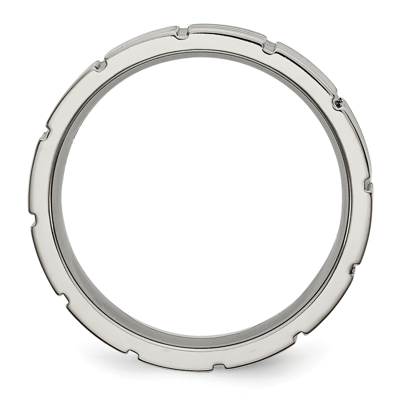 Titanium Satin And Polished 6mm Notched Band