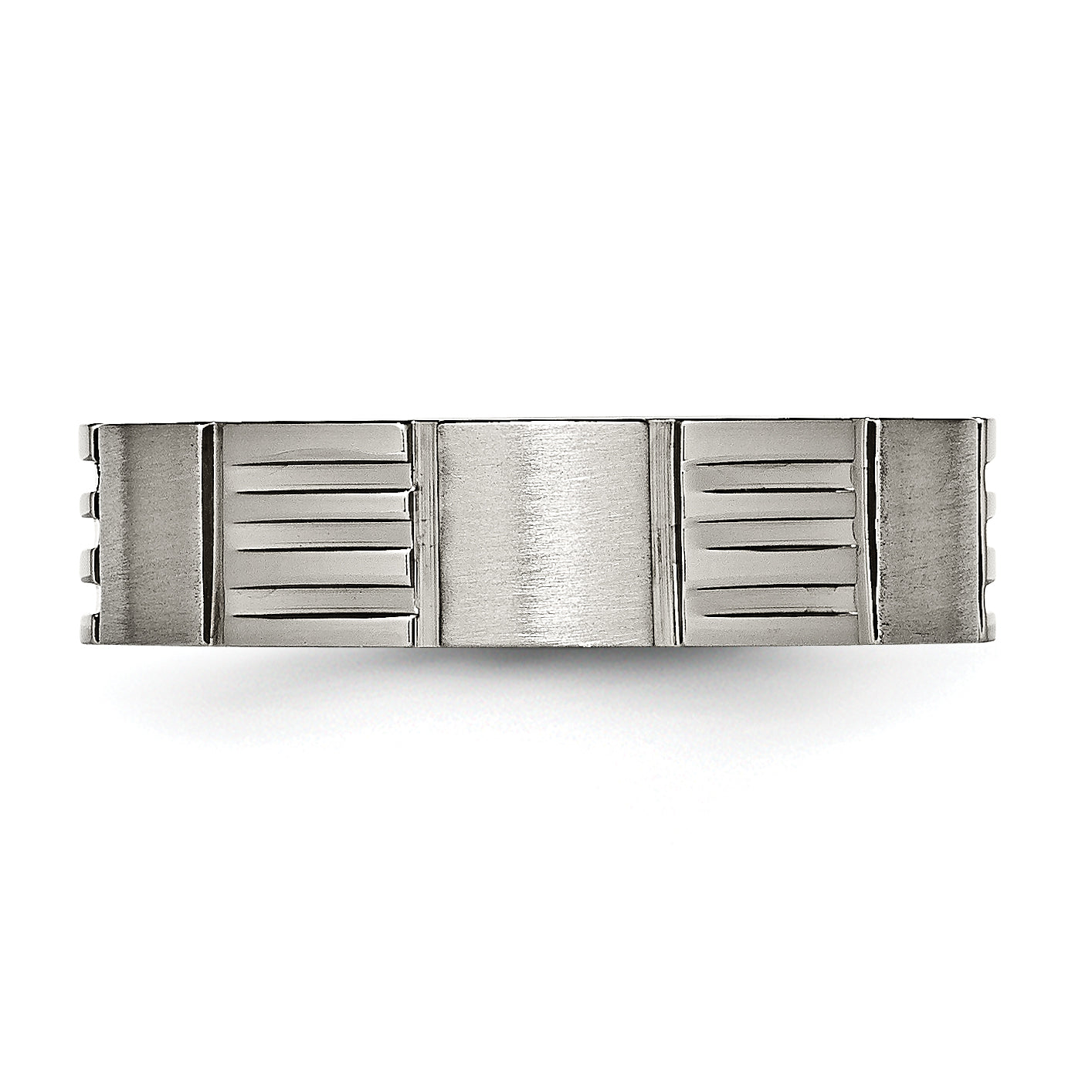 Titanium Satin And Polished 6mm Notched Band