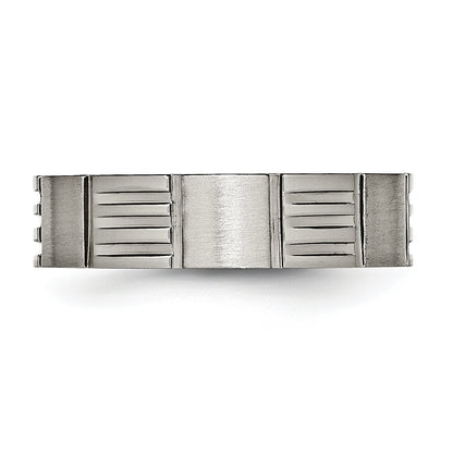 Titanium Satin And Polished 6mm Notched Band