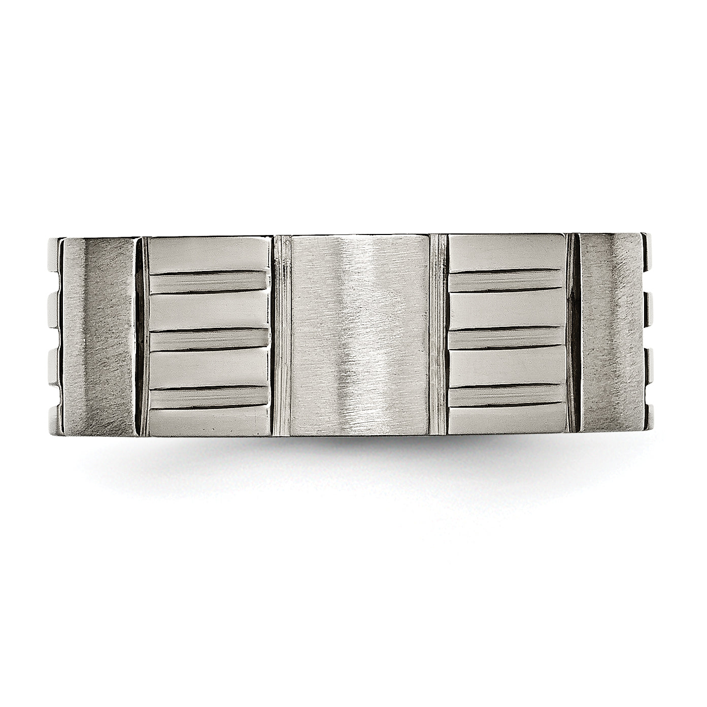 Titanium Satin And Polished 8mm Notched Band