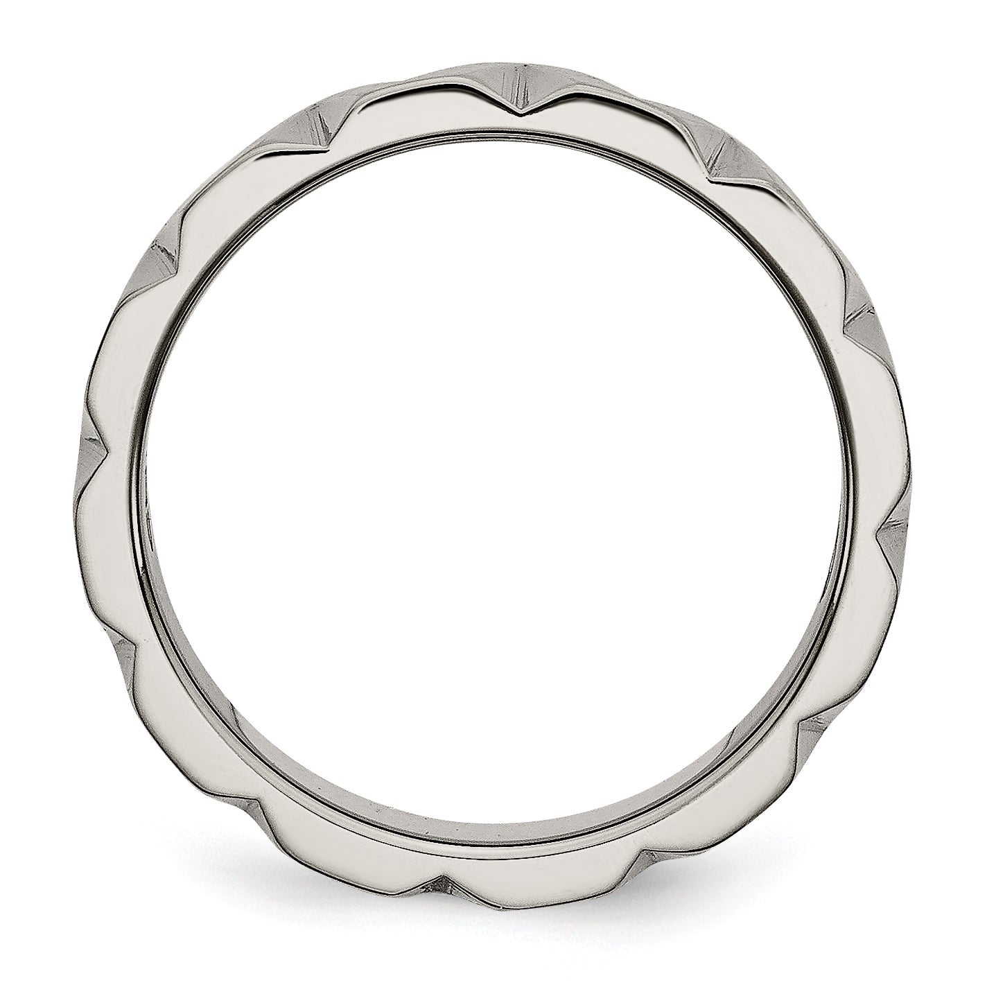 Titanium Satin And Polished 6mm Notched Band