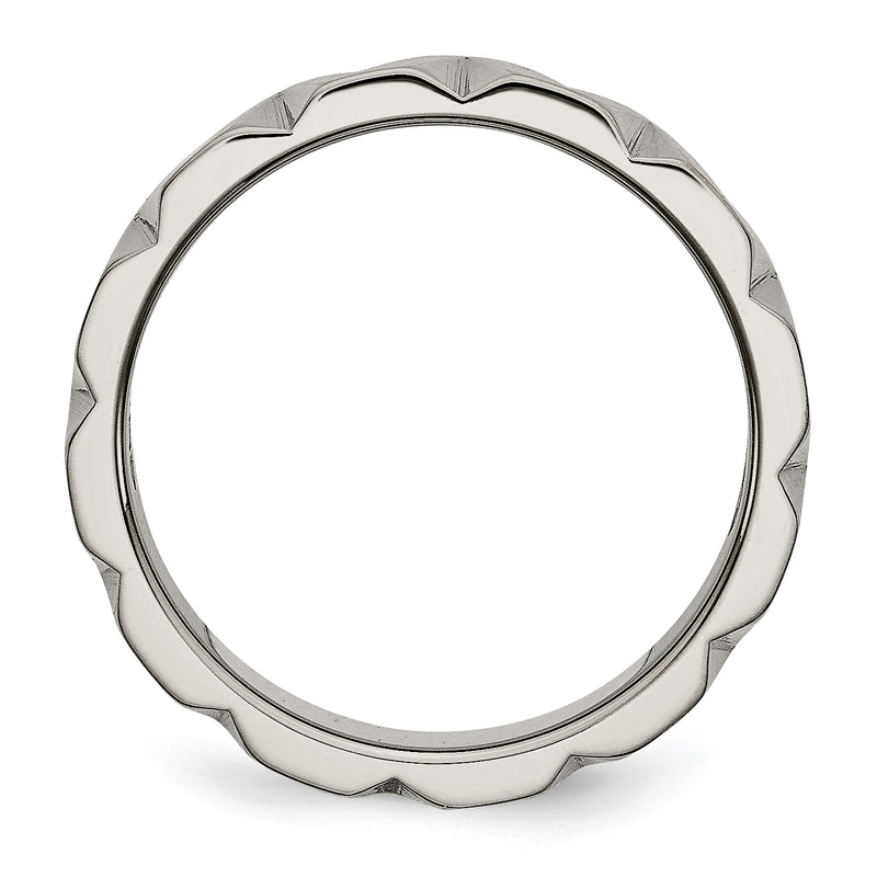 Titanium Satin And Polished 6mm Notched Band