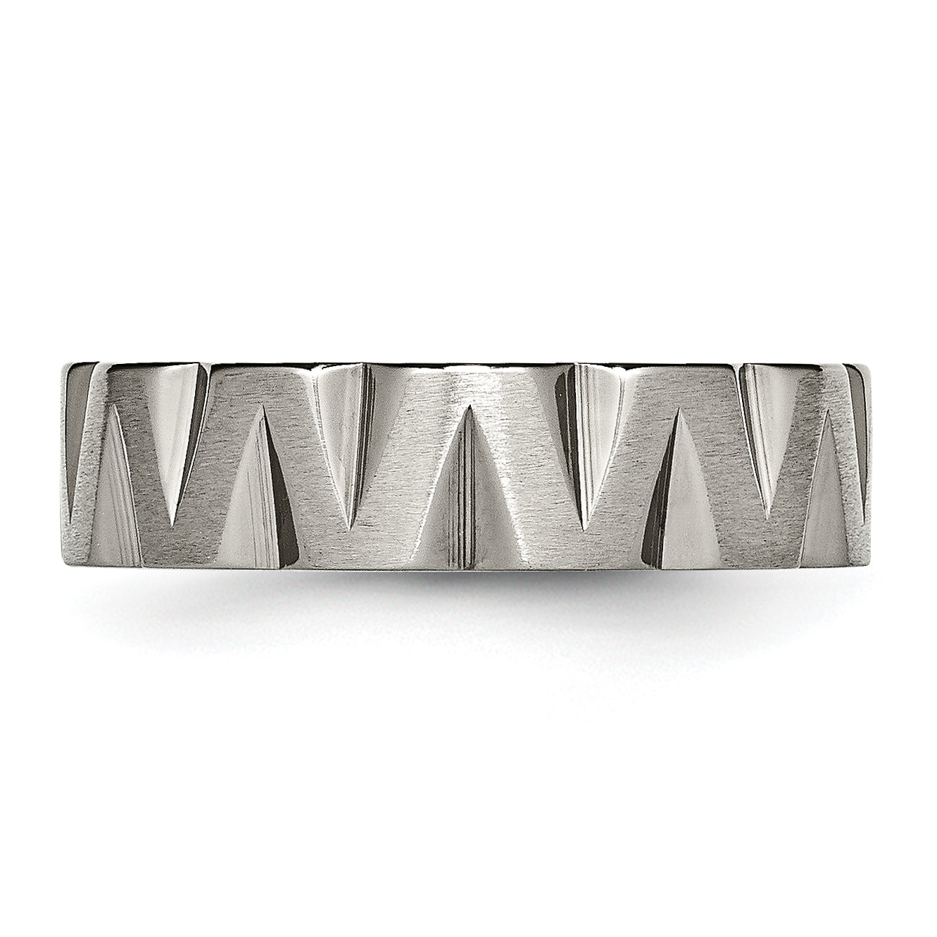 Titanium Satin And Polished 6mm Notched Band