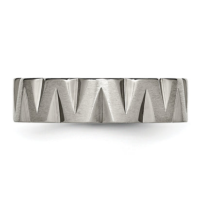 Titanium Satin And Polished 6mm Notched Band
