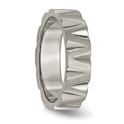 Titanium Satin And Polished 6mm Notched Band