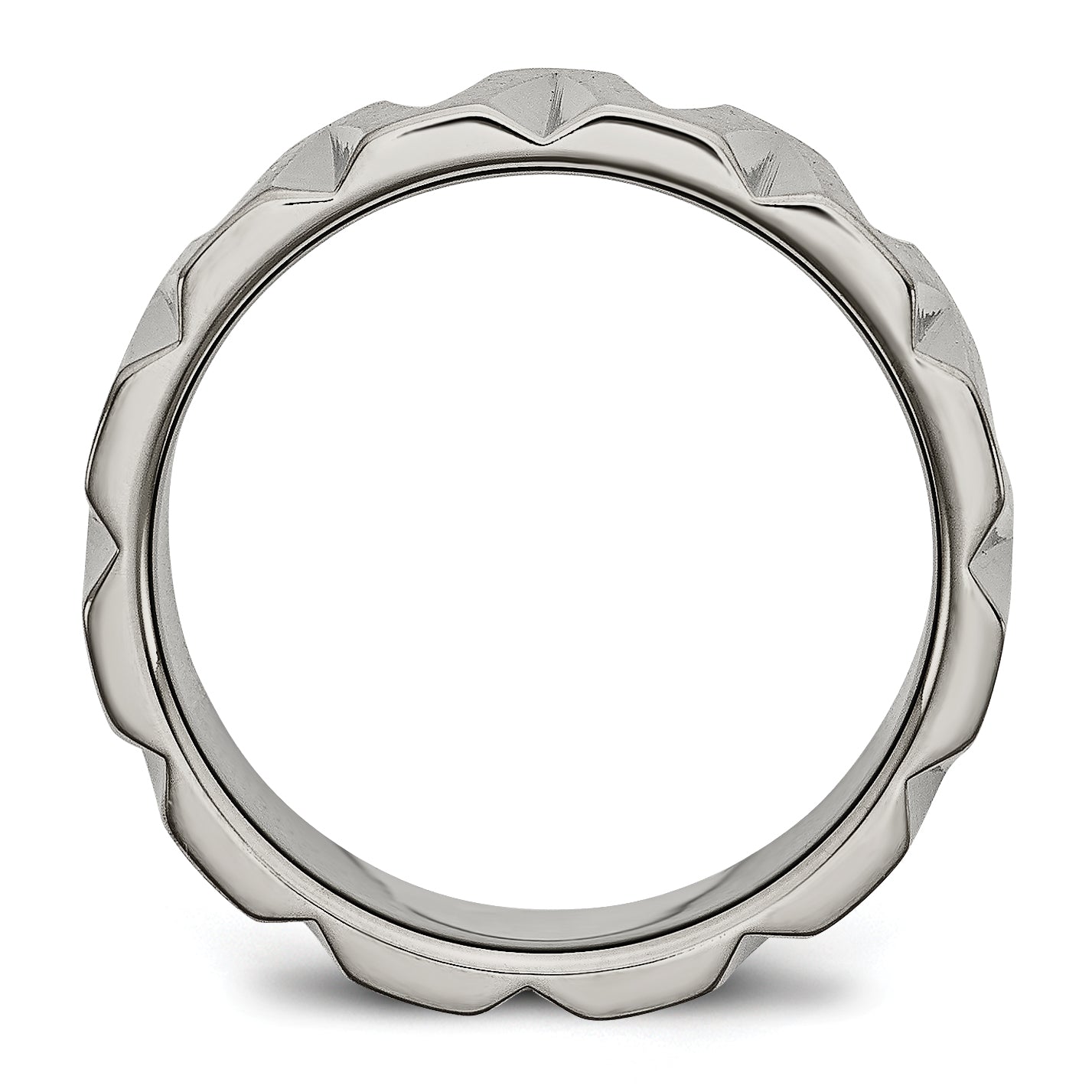 Titanium Satin And Polished 8mm Notched Band