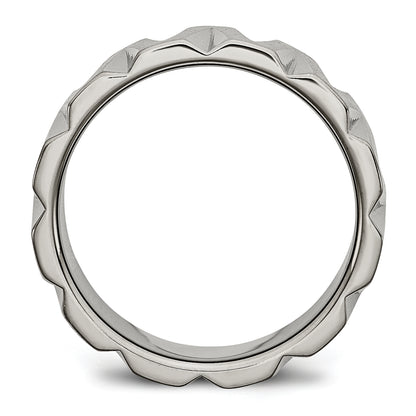 Titanium Satin And Polished 8mm Notched Band