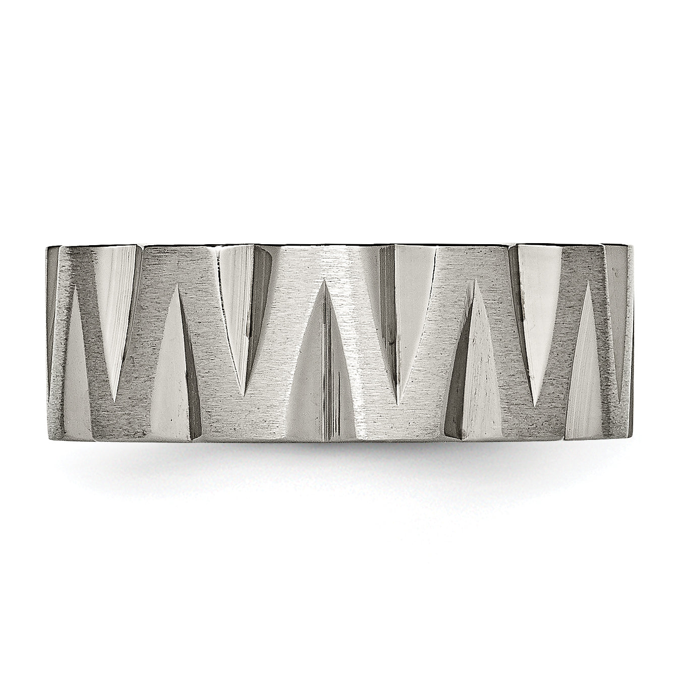 Titanium Satin And Polished 8mm Notched Band