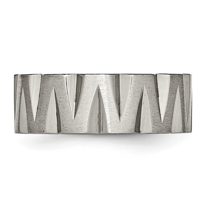Titanium Satin And Polished 8mm Notched Band