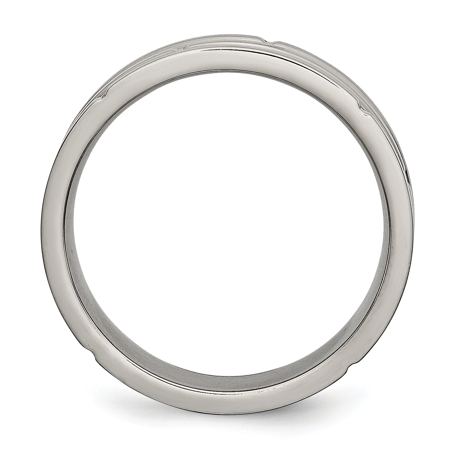 Titanium Polished And Satin 6mm Grooved Band