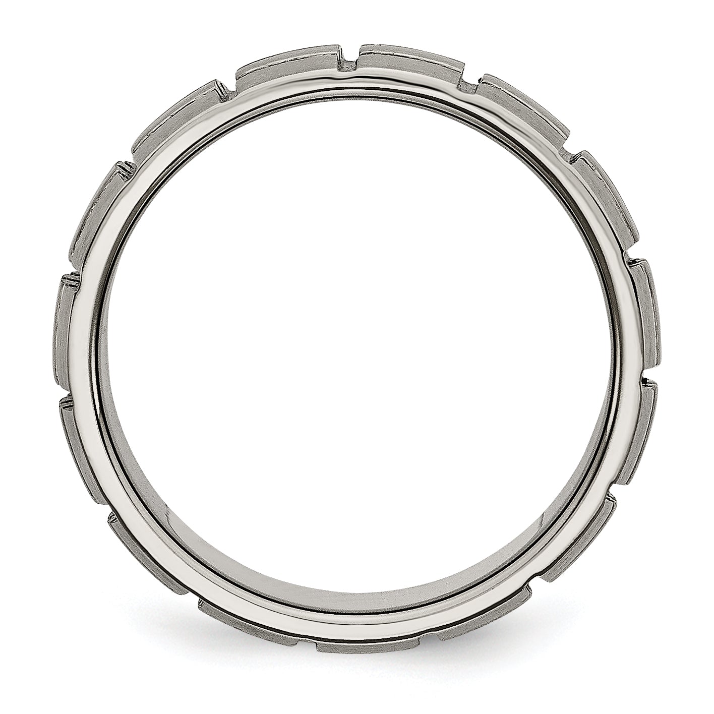 Titanium Satin 8mm Notched And Grooved Band