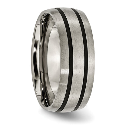 Titanium Enameled 8mm Satin Band