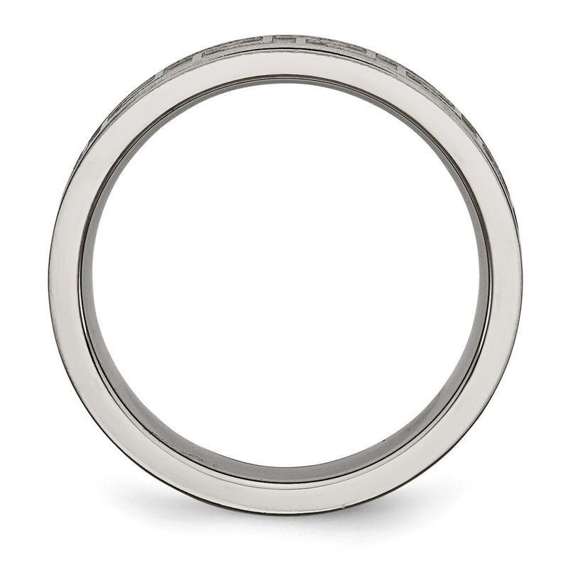 Titanium Greek Key 6mm Satin & Polished Band
