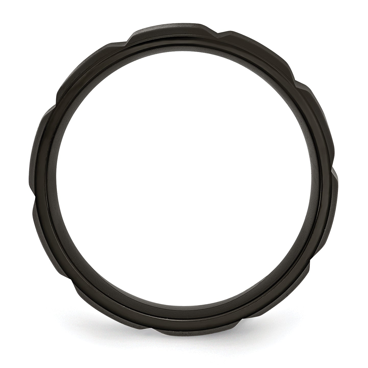 Titanium Brushed And Polished Black Ip Plated 8mm Grooved Band