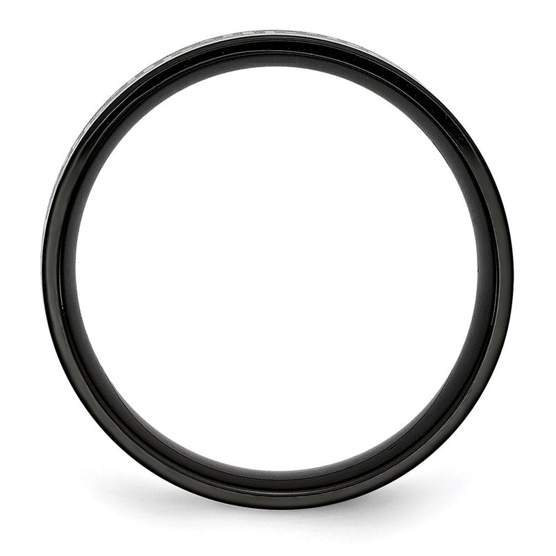 Titanium Black Ip Plated Greek Key Laser Etched 8mm Brushed/Polished Band