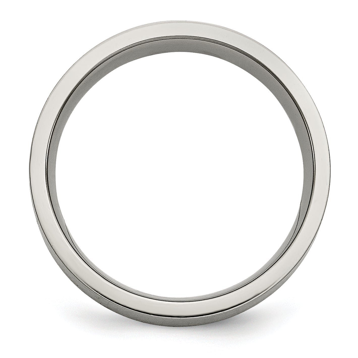 Titanium/Silver Two Tone Titanium Brushed Sterling Silver Inlay 6mm Flat Band