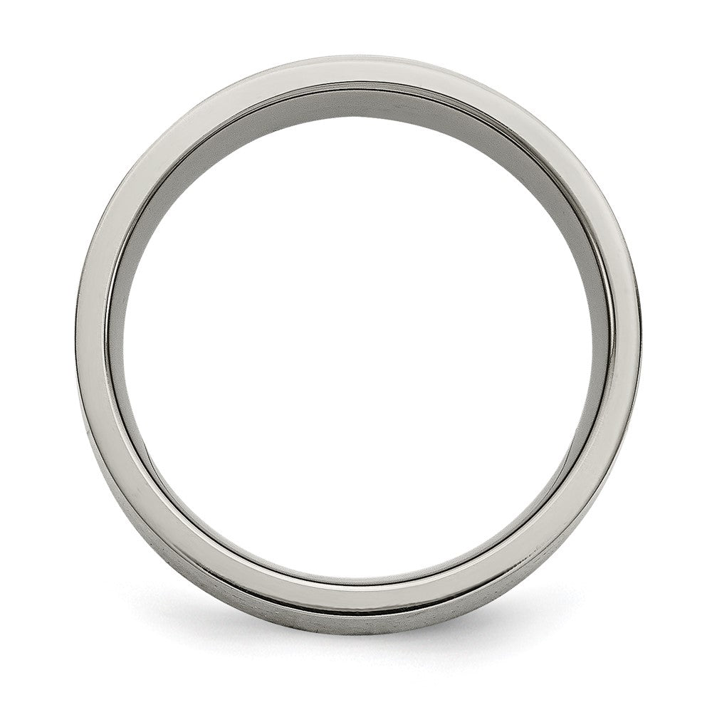 Titanium/Silver Two Tone Titanium Brushed Sterling Silver Inlay 8mm Flat Band
