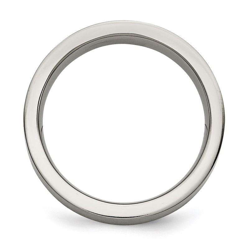 Titanium/Silver Two Tone Titanium Brushed Sterling Silver Inlay 6mm Flat Band