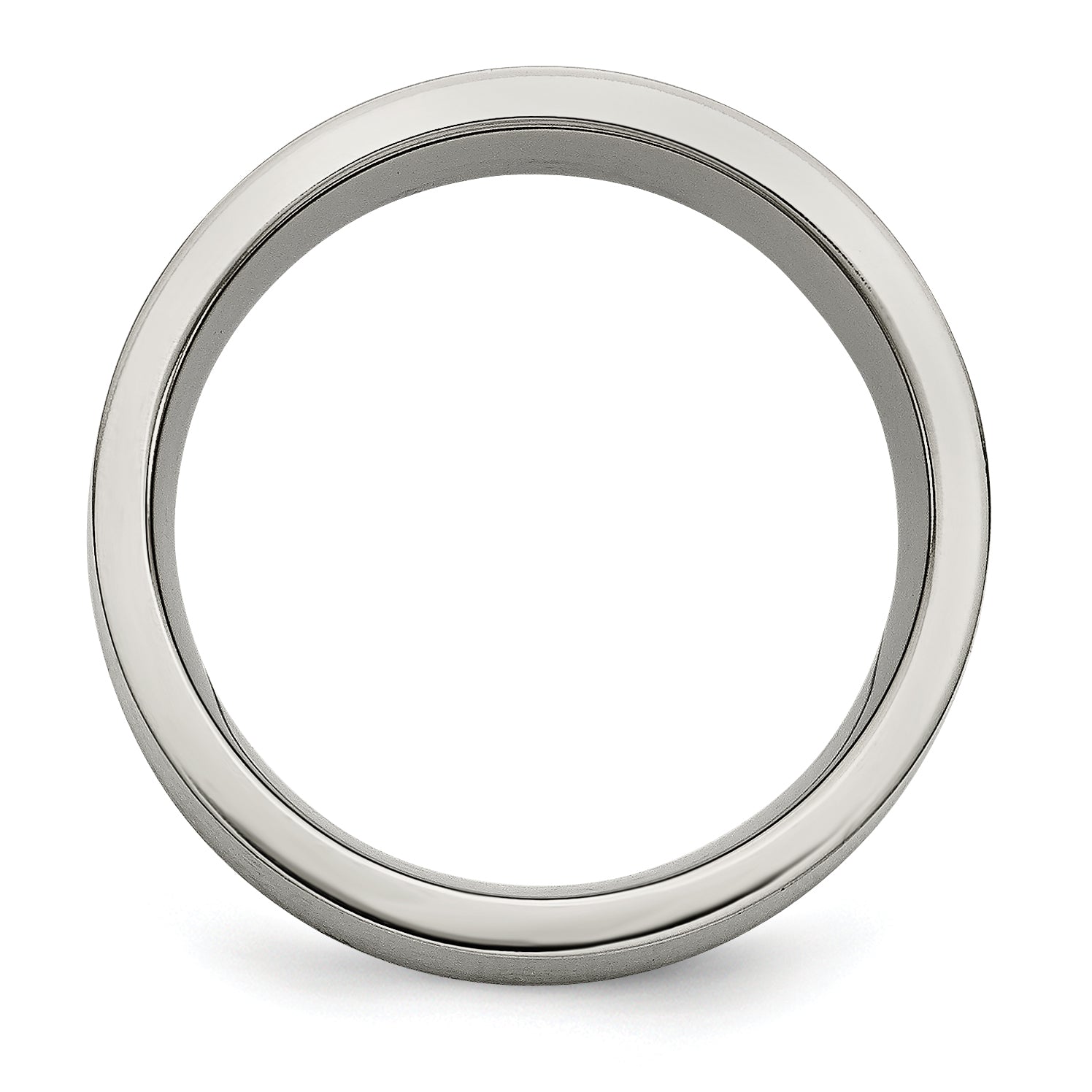 Titanium/Silver Two Tone Titanium Brushed Sterling Silver Inlay 8mm Flat Band