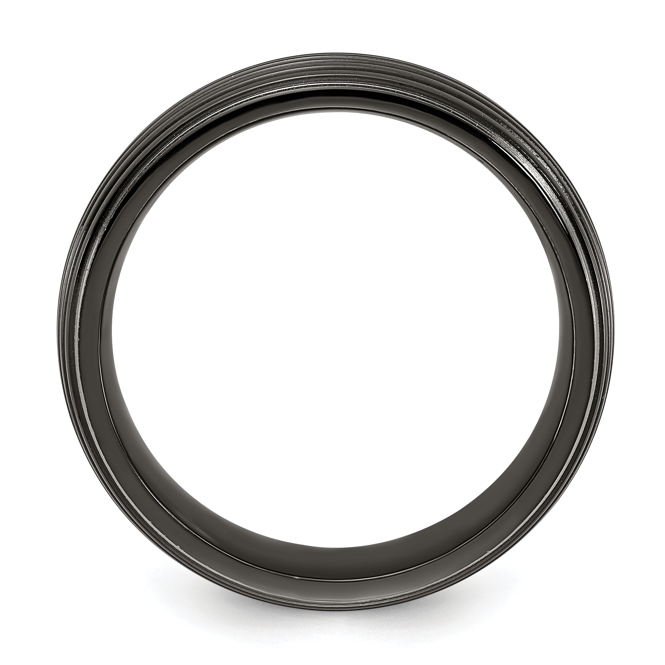 Titanium Black Ti Grooved Two Tone 8mm Band