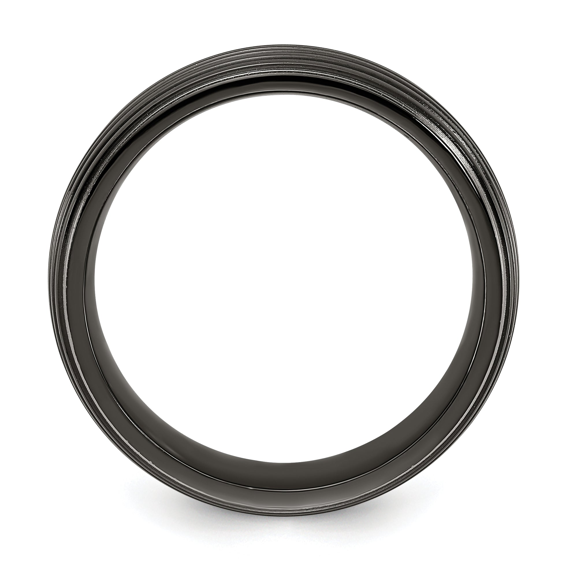 Titanium Black Ti Grooved Two Tone 8mm Band