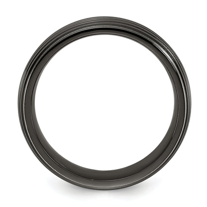 Titanium Black Ti Grooved Two Tone 8mm Band
