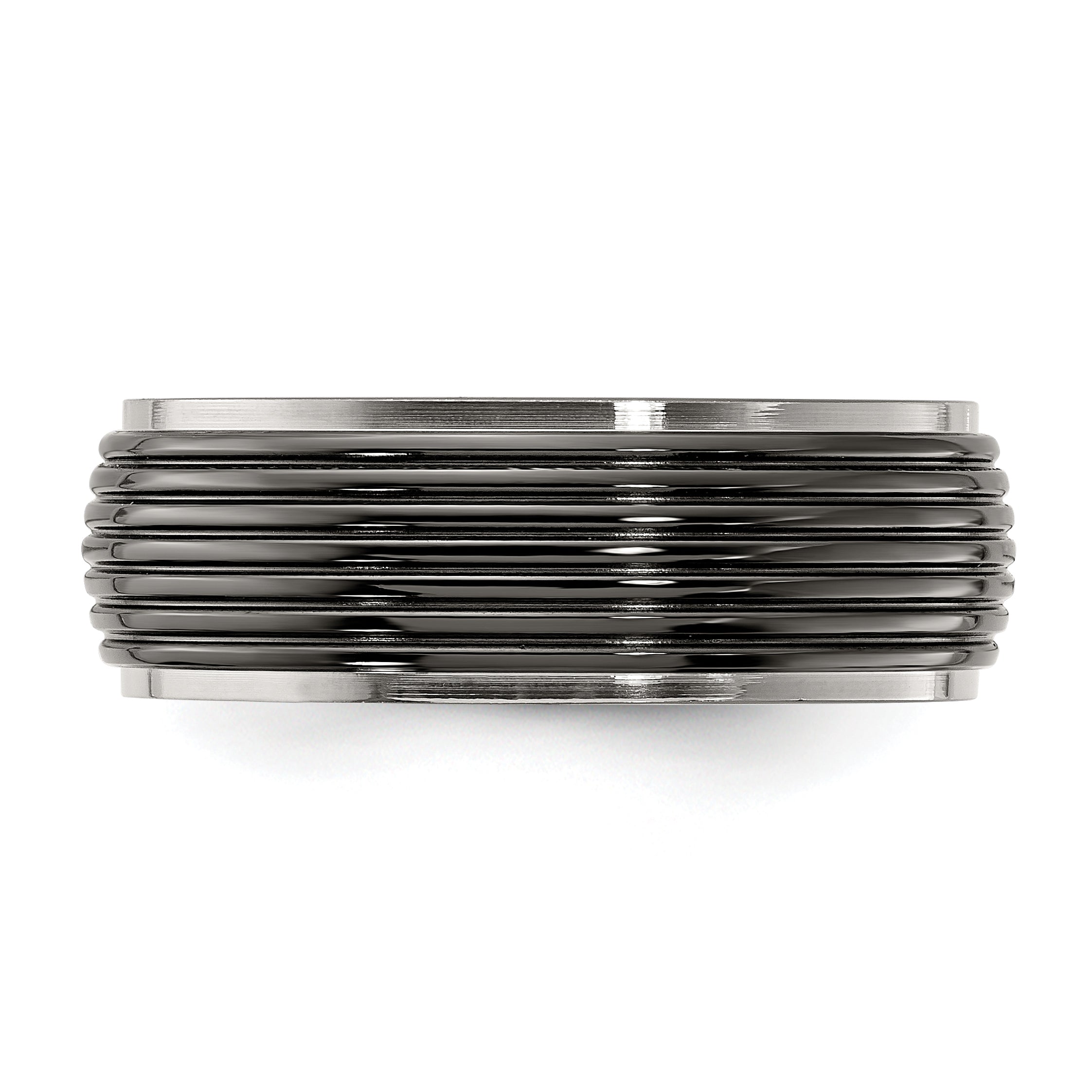 Titanium Black Ti Grooved Two Tone 8mm Band