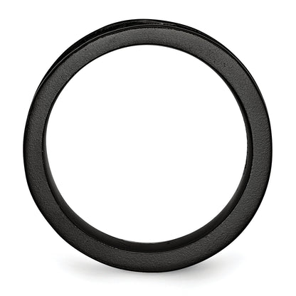 Titanium Black Ti Concave 6mm Polished Band (Size 10.5 Only)