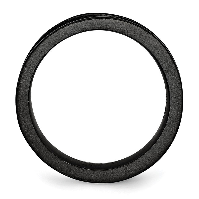 Titanium Black Ti Concave 6mm Polished Band (Size 10.5 Only)