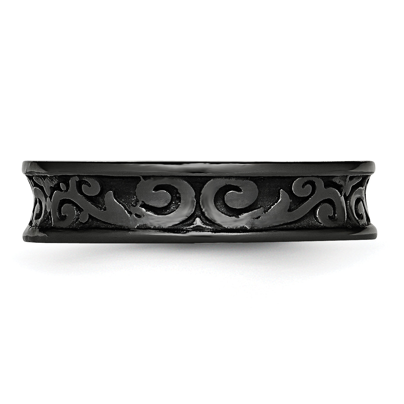 Titanium Black Ti Concave 6mm Polished Band (Size 10.5 Only)