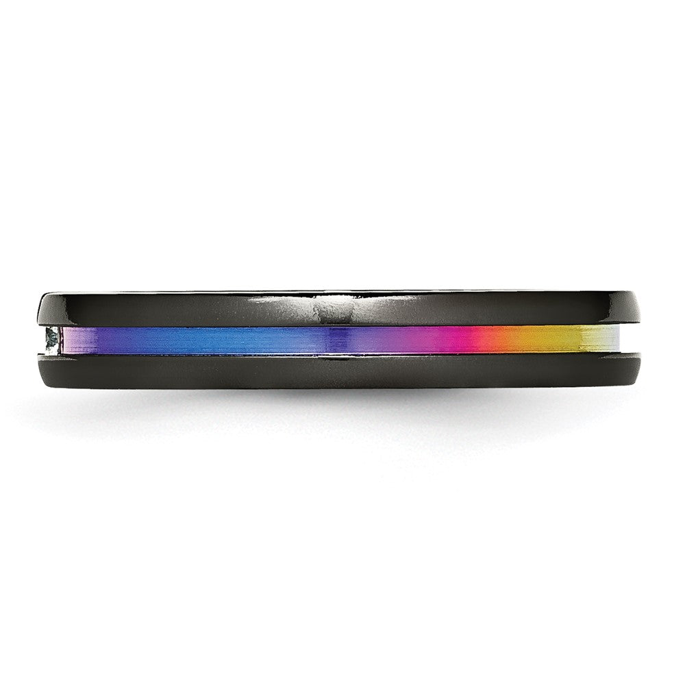 Titanium Black Ti Multi Colored Anodized 3mm .10Ct Dia. 4mm Band